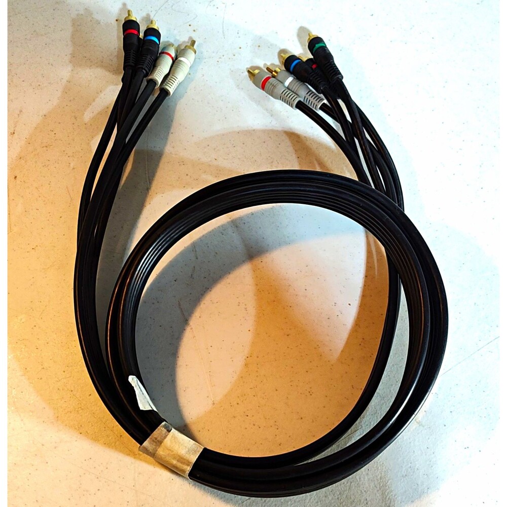 RCA Male to RCA Male Composite A/V Cable Set Gold Plated Black/Gray 1343
